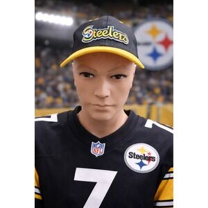 Pittsburgh Steelers 
 Baseball Cap Hat Black Yellow Adjustable‎ Hook and Loop